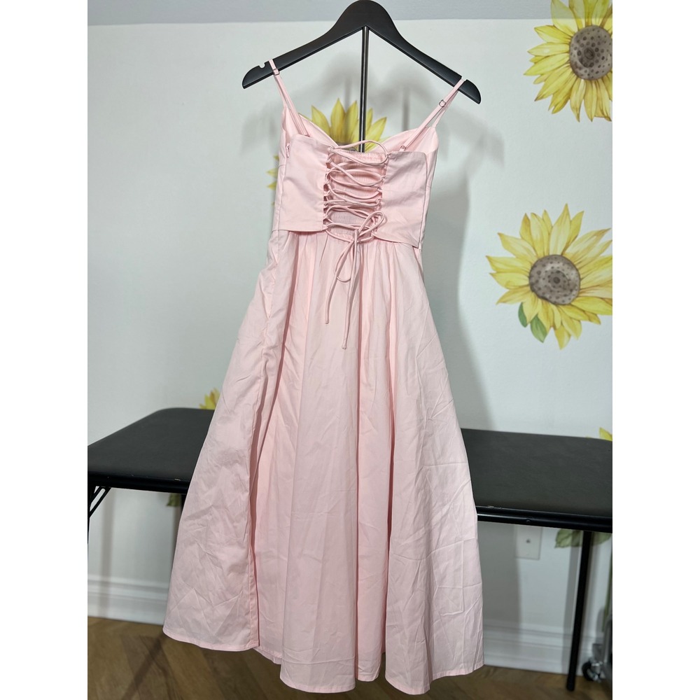 Babyboo Fashion Mariella Midi Dress Blush Pink‎ Corset Lace Up Back Size XS - Picture 5 of 8
